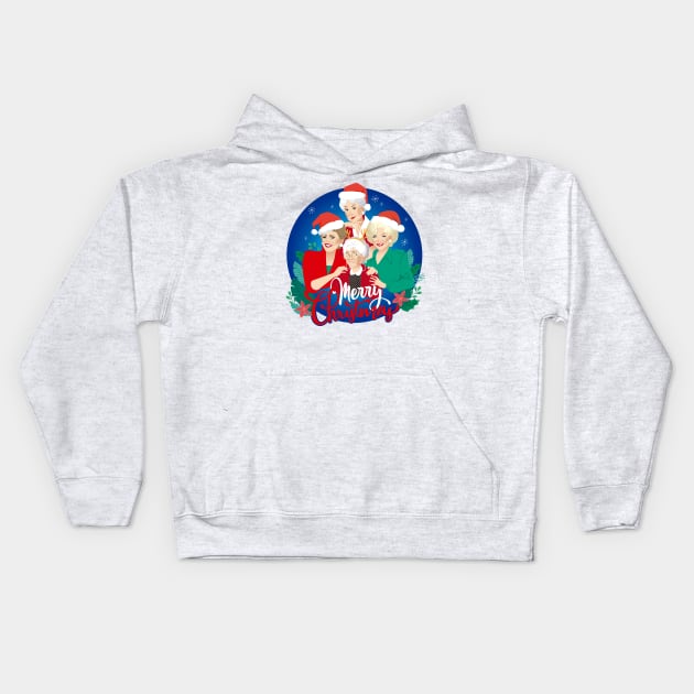 Golden Christmas Kids Hoodie by AlejandroMogolloArt